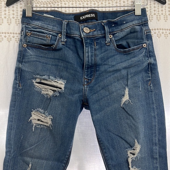 Express Distressed Stretch Jeans Size 6 - Picture 2 of 6